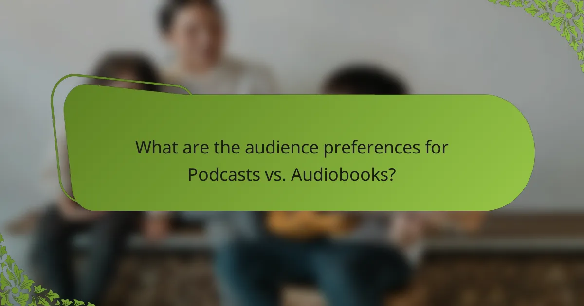 What are the audience preferences for Podcasts vs. Audiobooks?