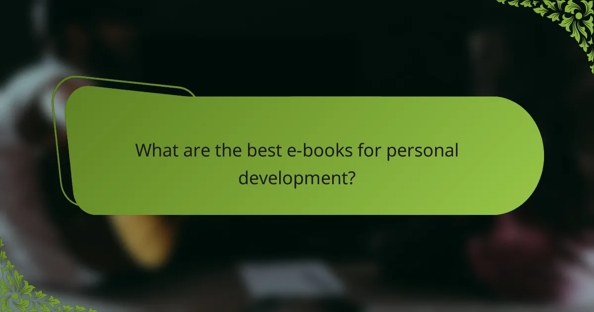 What are the best e-books for personal development?